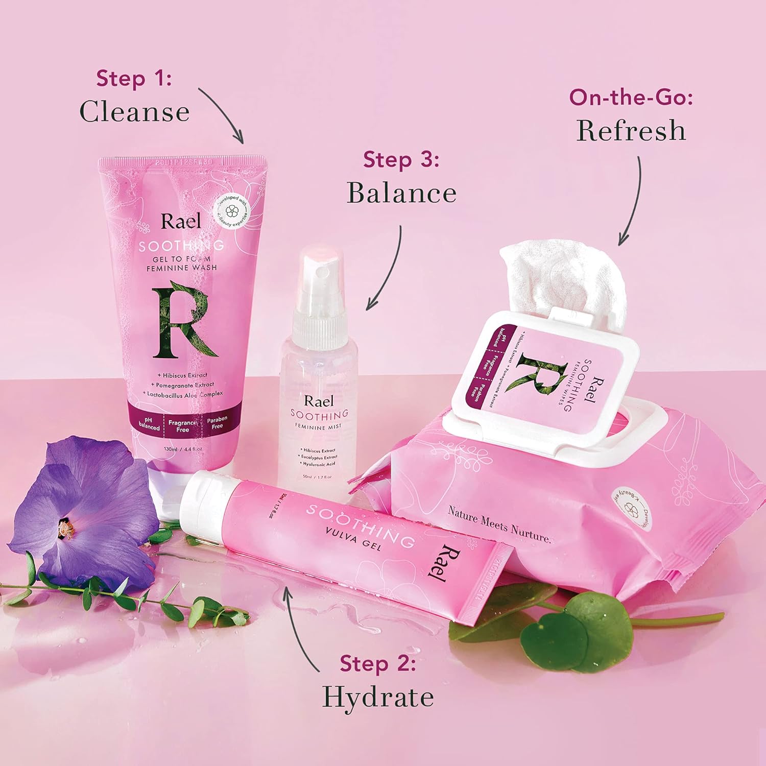 Rael Feminine Spray, Soothing Mist, pH Balanced, Intimate Care for Women, Unscented, On-the-Go, Clean Ingredients, Irritation & Odor Support (1.7 Fl Oz, Pack of 2)